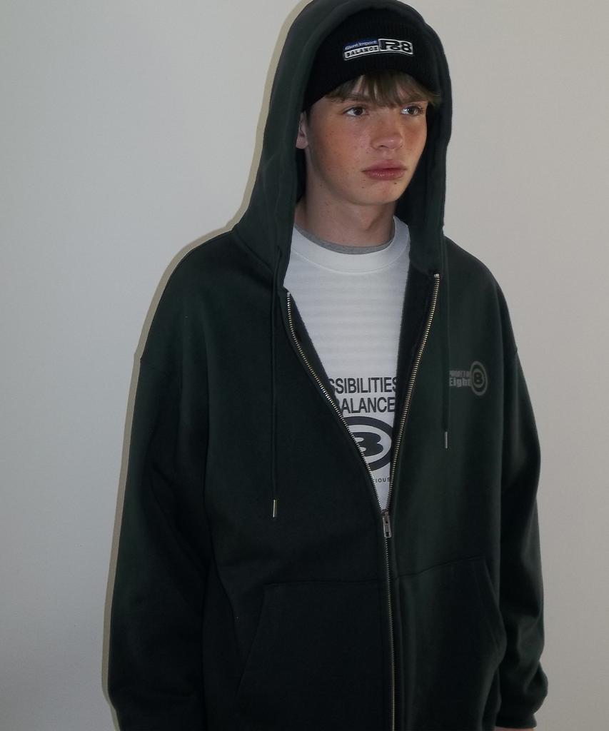 Po8 8Symbol Zip-Up Hoodie - Dark Gray