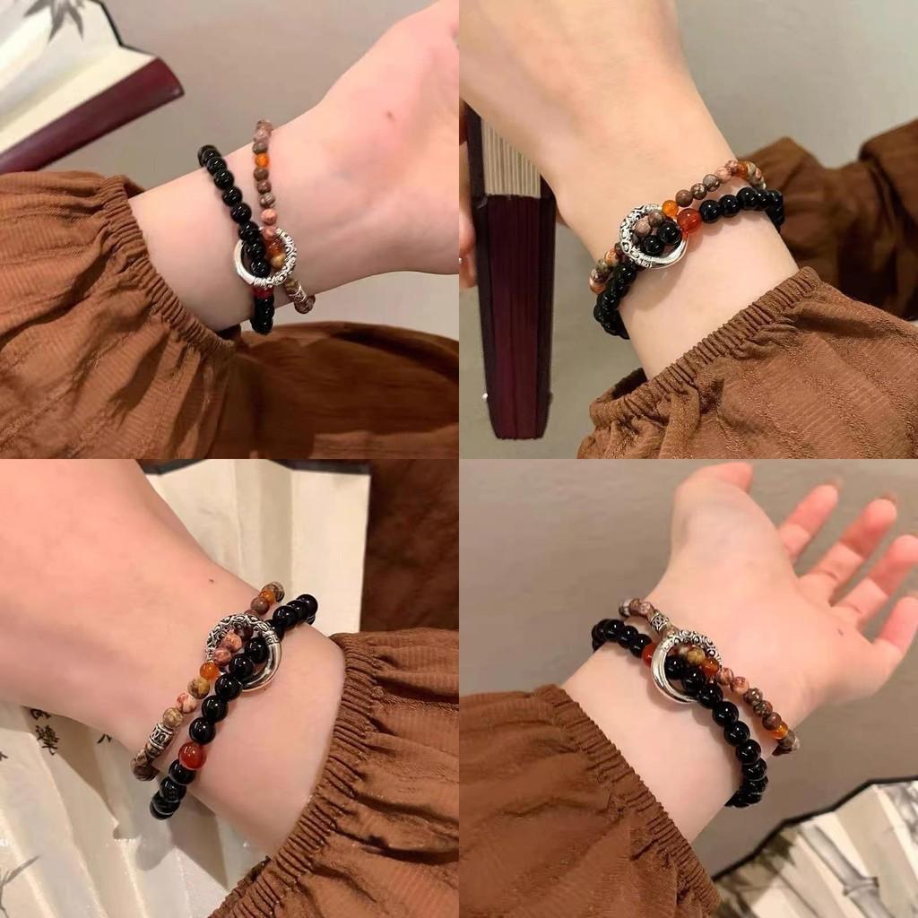 Fashionable Vintage Peace Bead Bracelet National Style Geometric Shape Jewelry