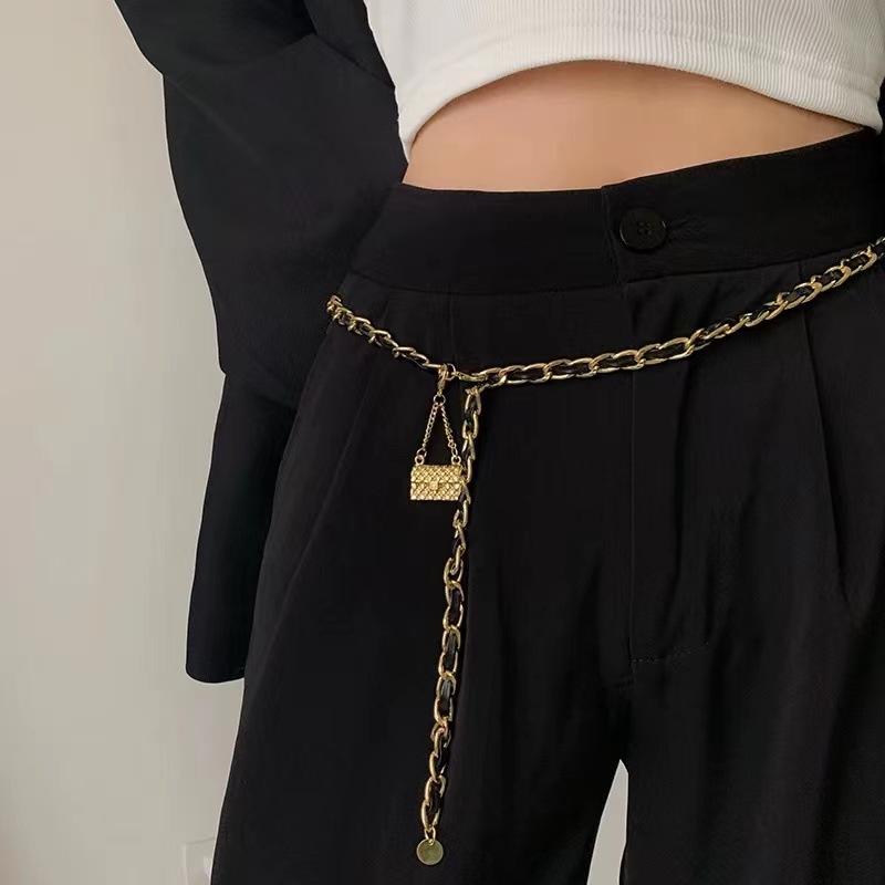 Waist Chain, Metal Bag, High-end Decorative Suit Sweater, Chain, Women's Dress with Thin Belt Pants
