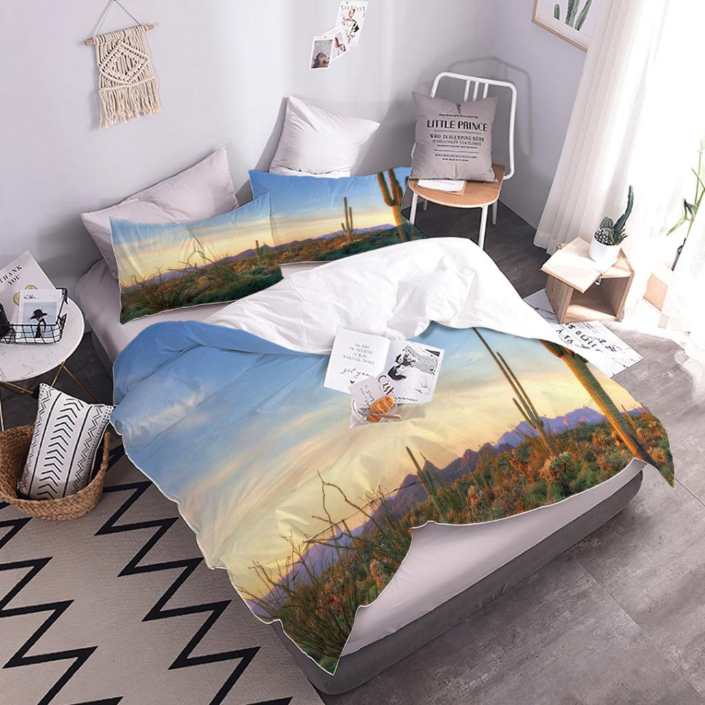 Bedding Collection 3D Plant Cactus Printing Bedclothes Duvet Cover With Pillowcases Comforter Cover King Queen Twin Home Textiles