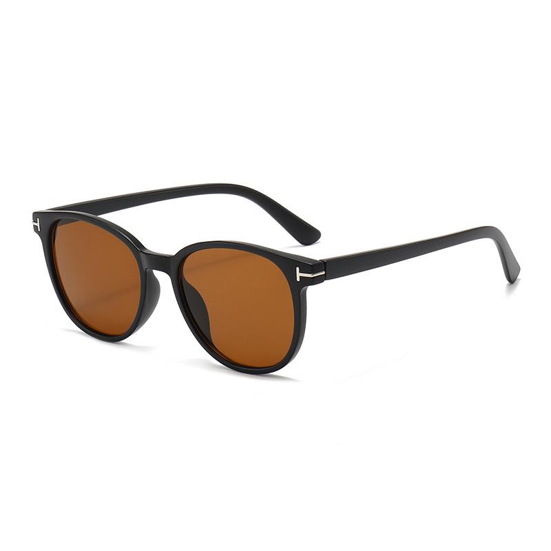 T-Shaped Round Frame Retro Sunglasses 2026 - European & American Street Style