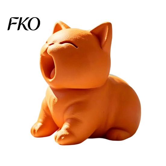 3D Printing Cat Figure Printed Figurine, Cute Screaming Ornament, Creative Desk Ornament Kitten Sculpture Desktop Decoration for Home Office Decor Pet