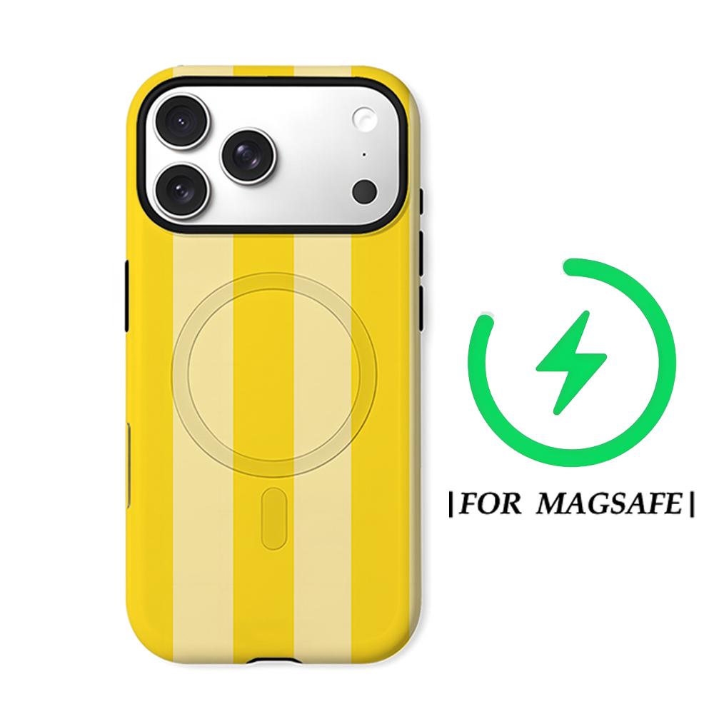 Yellow Pastel Stripes Phone Case for IPhone 17AIR 16E 16 15 14 13 12 11 17 Pro Max Plus Double-layer Back Cover