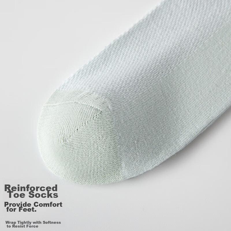 Women's Socks, 5 Pairs, Pure Cotton, Mesh Breathable, All-Cotton Mid-Calf Cotton Socks for Ladies