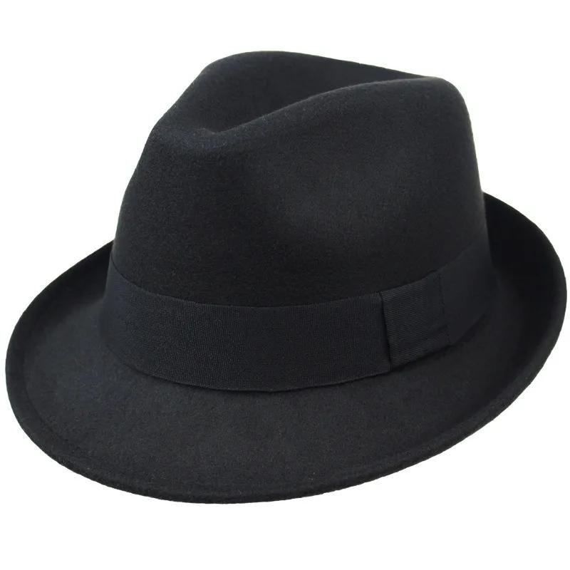 Home Prefer Herren Wollfilz Winterhut Kurzer Schirm Hochzeitsfeier Festival Fedora Hut