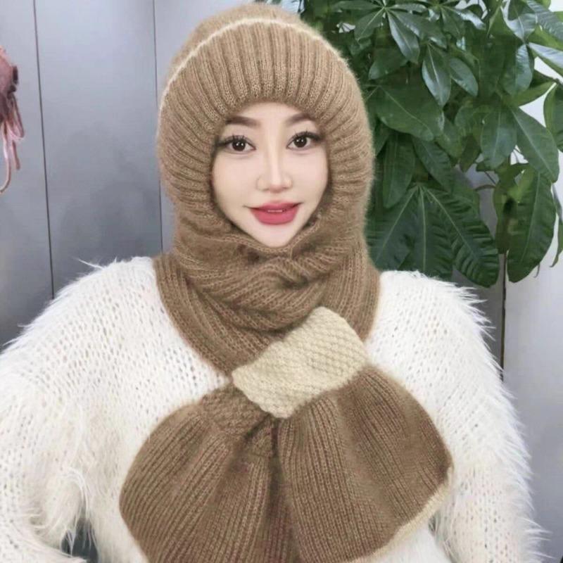 Fleece Thickened Snow Caps, Children's Winter Riding Electric Vehicles, Cold-proof Hats, Scarves, Integrated Ear Protectors