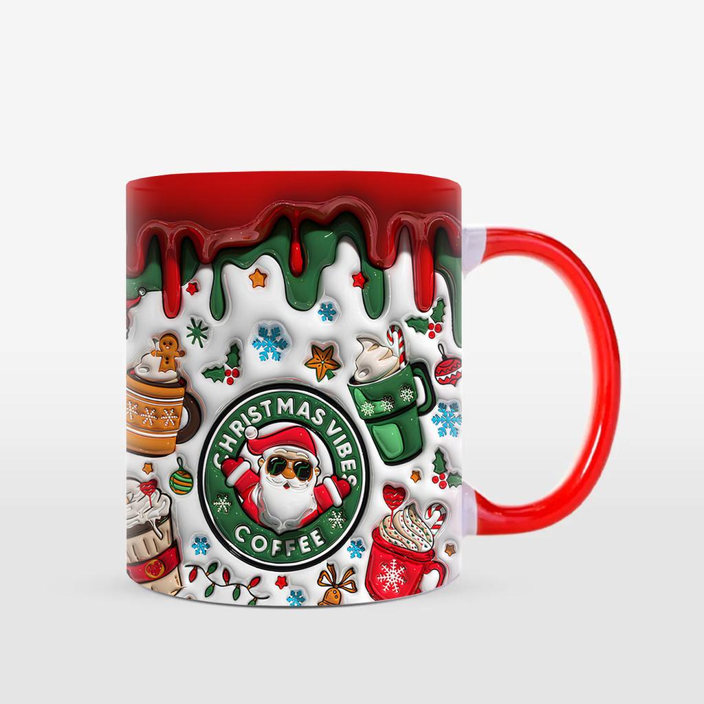 3D Christmas Christmas Ceramic Coffee Mug Tree Yeti Coffee Tea Cup Old Man