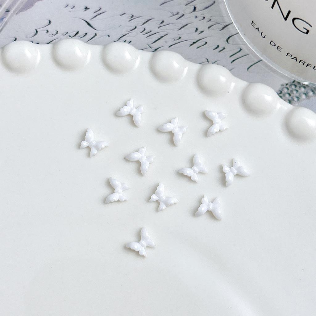 ins Pink and White Mini Bowknot Nail Art Accessories Resin Girly Wearable Nails DIY Decoration Materials