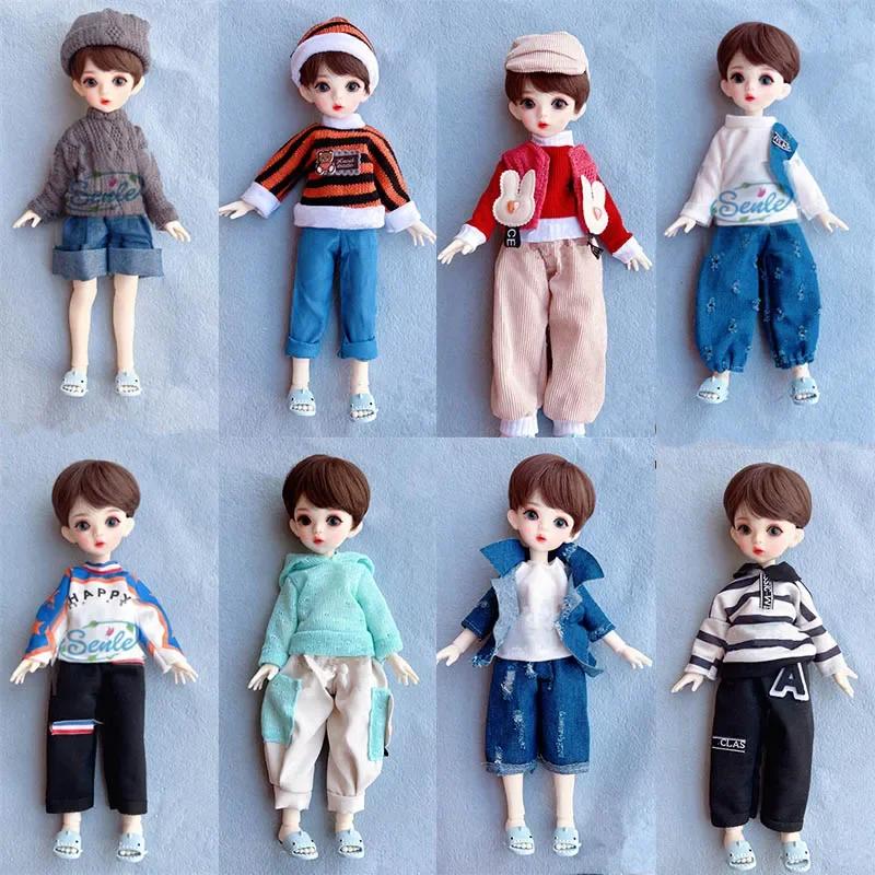 28cm Boy Doll's Clothes 1/6 Bjd Doll Dress Up Acssories Handsome Casual Clothes Suit Not Include Doll