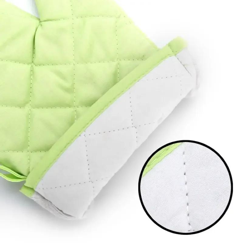 2Pcs Cotton Microwave Oven Protector Glove Oven Mitts Non-Slip Heat Proof Resistant Baking Bbq Cooking Room Cooking Supplies Tools