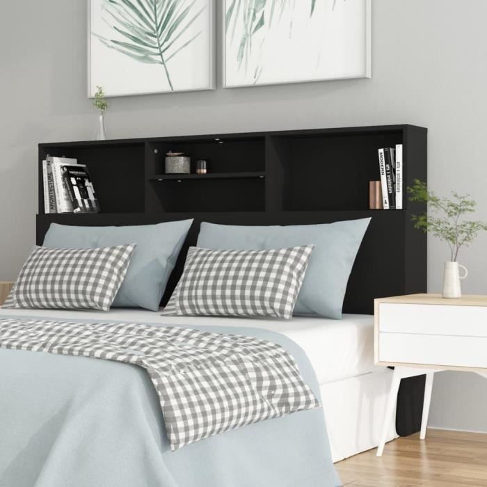 VidaXL Headboard Cabinet Black 160x19x103.5 Cm 811872