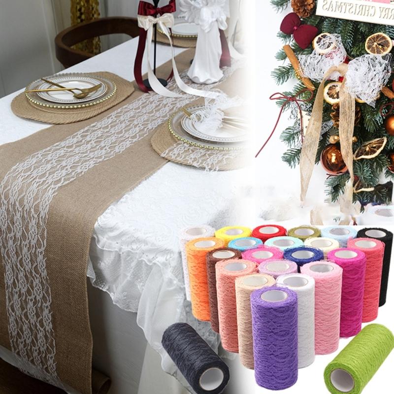 Sheer Tulle Roll For Wedding Party Table Runner Decors Portable Polyester Meshes Fabric DIY Craft Decoration