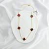Necklaces Fashion Four-leaf Clover Necklaceelegant Double-sided Classynew Arrival5 Flower Necklacecasual