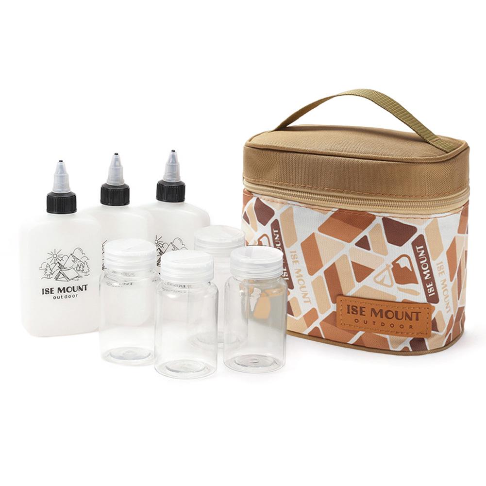 Seasoning Storage Bag Outdoor Spice Bottle Set Portable Folding Canvas Waterproof Capacity Camping Hiking Picnic BBQ Bag