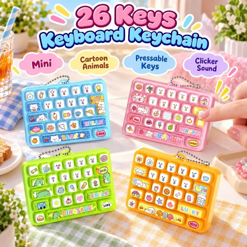 Cartoon Fingertip Button Keyring Animals Keyboard Clicker Keychain Student Gift