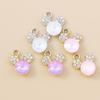 Leslie 10pcs Cute Animal CZ Crystal Bear Charms Pendants for Jewelry Making Diy Necklace Earring Bracelet Handmade Craft