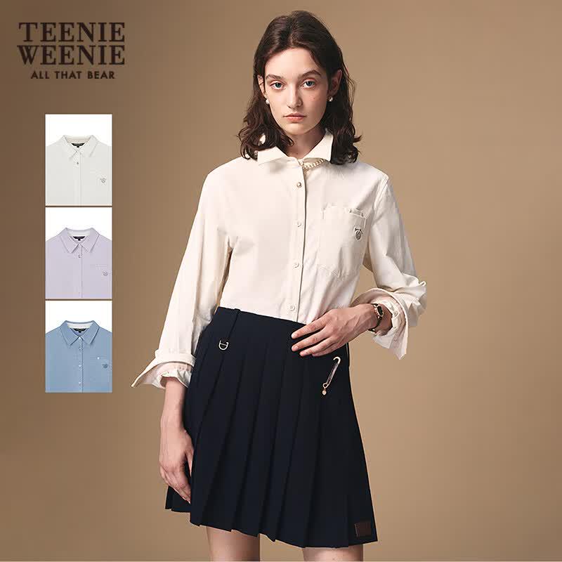 Teenie Weenie Women's Letter Print Collared Shirt