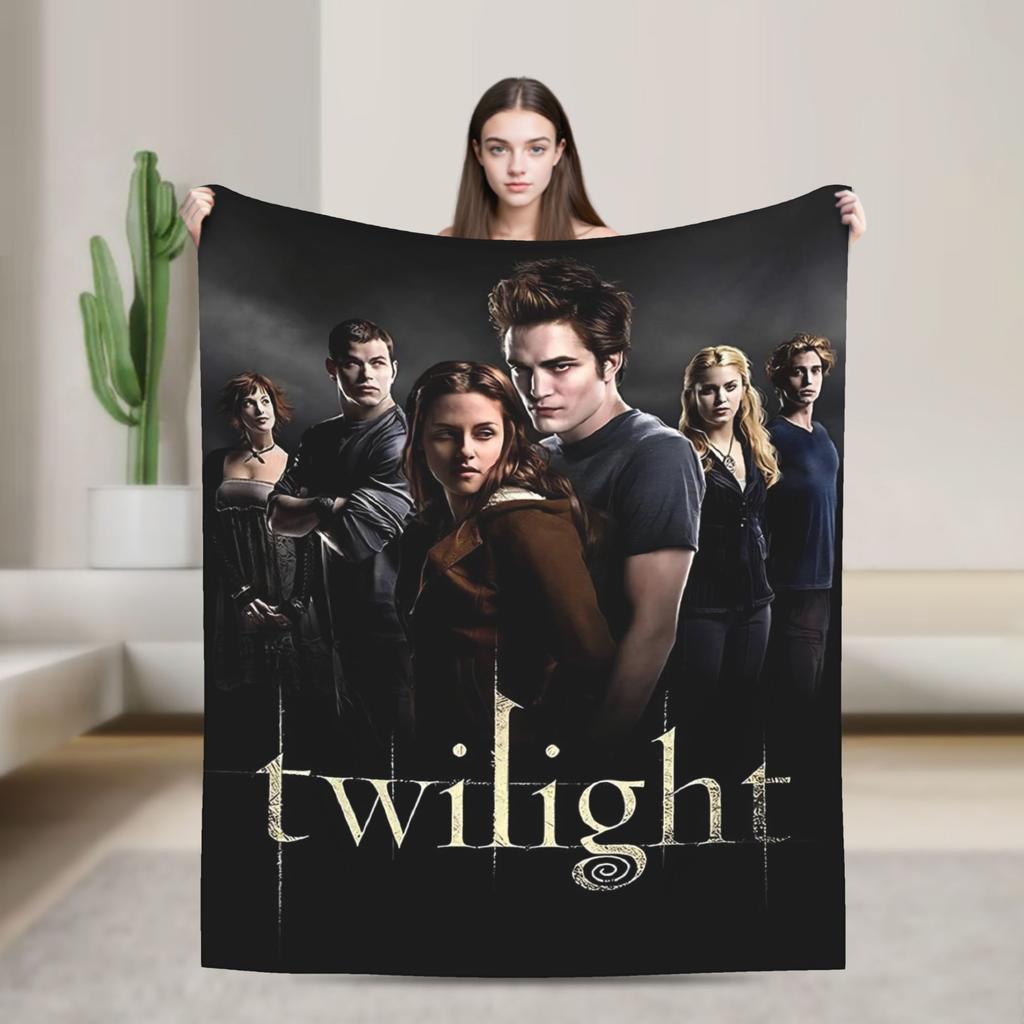 The Twilight Edward Bella Soft Warm Blanket Travel Plush Throw Blanket Aesthetic Couch Chair Flannel Bedspread Sofa Bed Cover