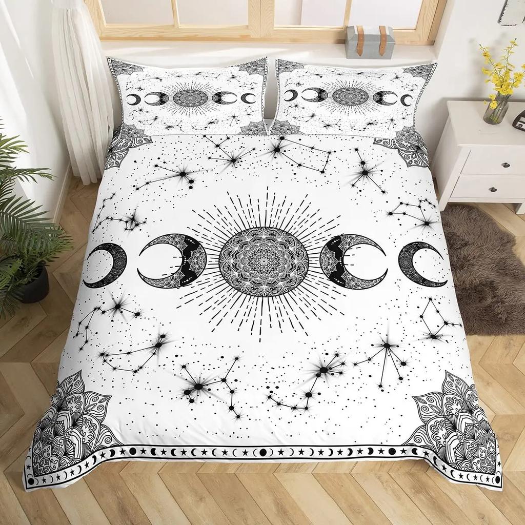 Astrology Themed Duvet Set, Twelve Zodiac Astrology Printed Bedding Set, Three-Piece Set