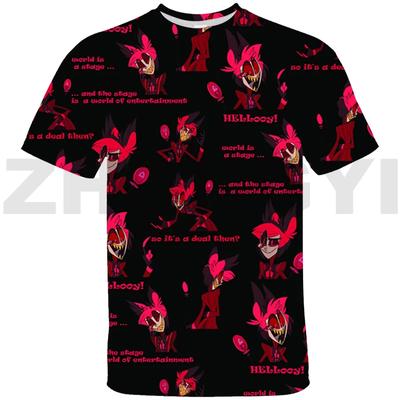 Magliette Grafiche 3D Hazbin Donna Maglietta Oversize Bambini Hotel Maniche Corte Girocollo Anime Maglietta Uomo Harajuku Maglietta Vintage