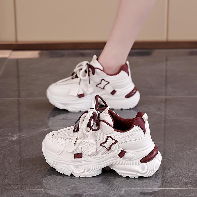 ins Korean version mesh dad shoes women's 2025 spring new breathable female student sports shoes heightening casual shoes G26