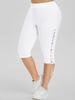 Rosegal Plus Size Capri-bukser med snøring med høy midje