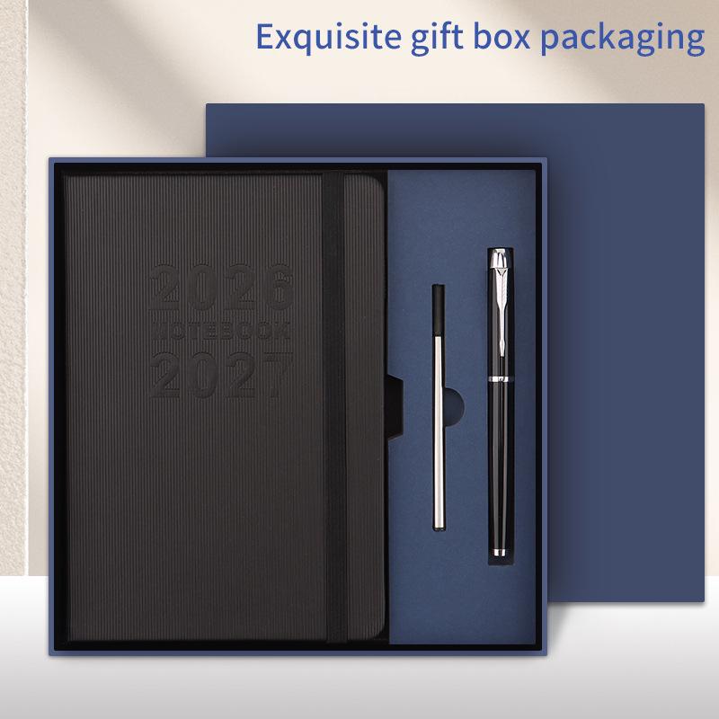 2026 Přeshraniční anglický diář s gumičkou: Roční kalendář, Týdenní plánovač, 365denní efektivní zápisník