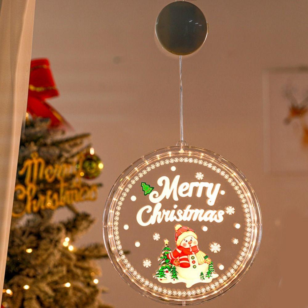 Hanging Window Suction Cup Lamp Snowflake Christmas Window Lights  New Year