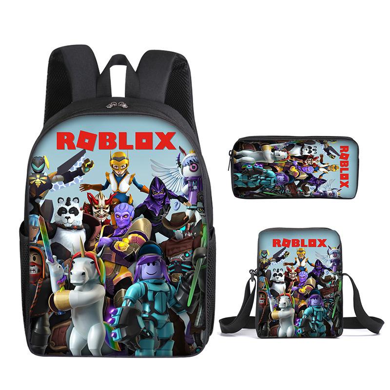 Student Schoolbag, Primary And Secondary School Student Backpack, Large Capacity, Cartoon Backpack, Satchel, Pencil Case, Three-Piece Set.