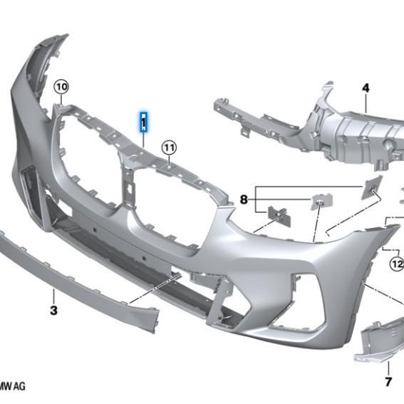 Front Bumper Assembly for BMW X3 G01 LCI - Model 51115A45E21
