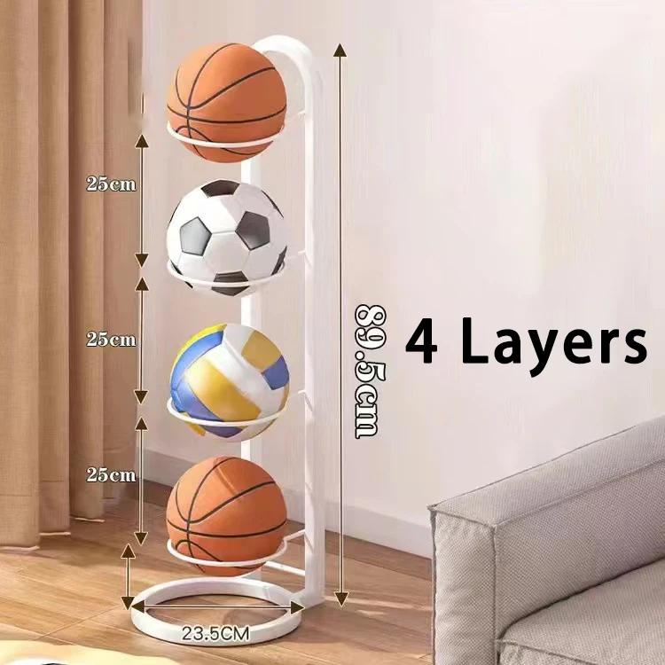 For 2/3/4/5Layers Basketball Storage Rack Indoor Children Balls Placed Rack Football Volleyball Basketball Holder Balls Metal St