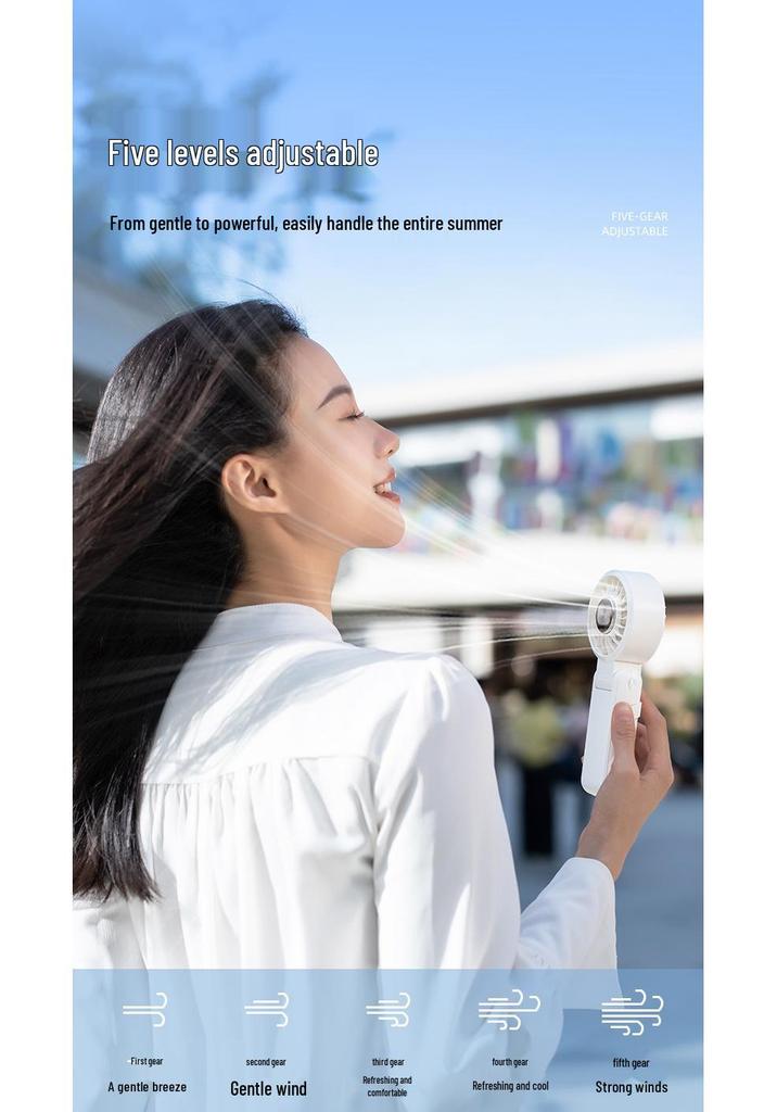 Portable Neck-Hanging Handheld Fan with Semiconductor Cooling and Foldable Ice Pack