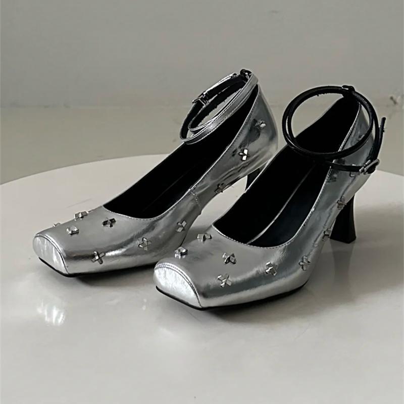 

Крестообразные туфли на высоком каблуке 2025 Новые классические танцевальные туфли Черные ретро туфли на высоком каблуке Женские туфли на толстом каблуке Мэри Джейн из кожи 40