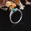 Schlichtes klassisches Design, erstellt mit birnenförmigem 5*7mm Smaragd Nano Ring aus 925 Sterlingsilber, feiner Schmuck für Frauen, für den täglichen Gebrauch
