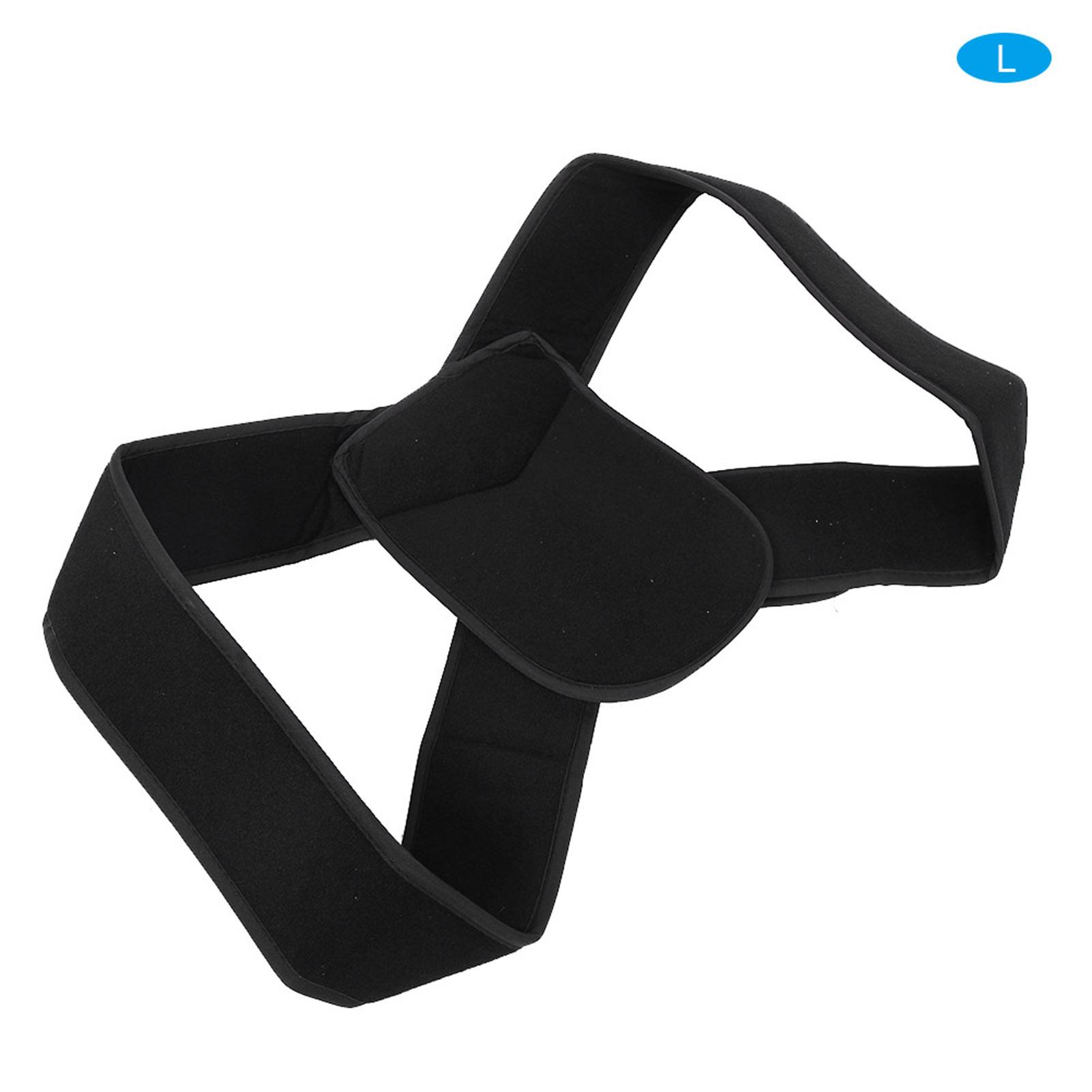 Back Brace Adjustable Unisex Posture Shoulder Back Support Belt Brace CorrectorBlack L