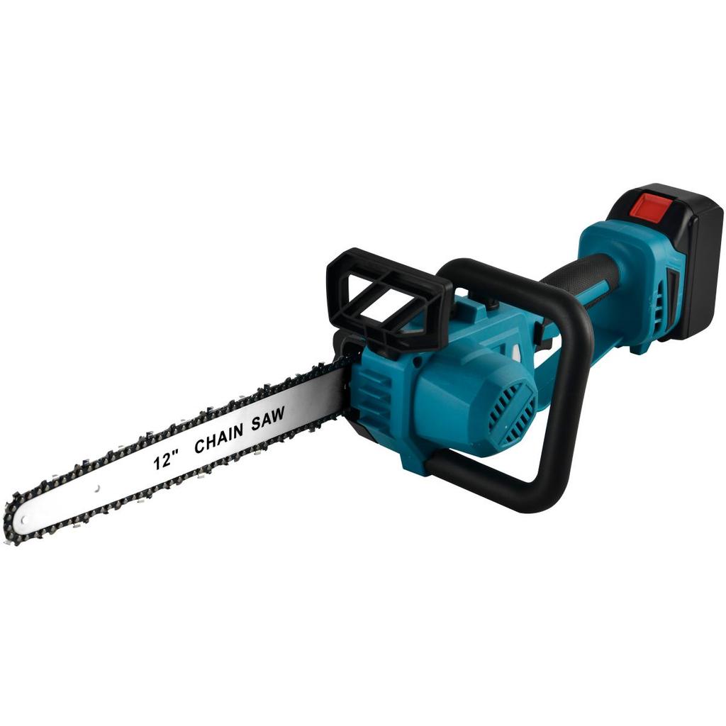 12-inch Cordless Blue Electric Chainsaw 600W Handheld Brushless Woodworking Chainsaw Power Tool For Makita 18V Battery