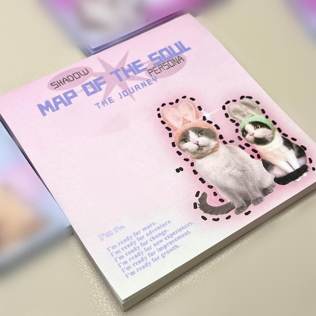 50sheet Cute Cat Memo Pad Amercian Style Lovely Kitten Sticky Note 8*8cm Kawaii Stationery Scrapbook Decorative Paper Student