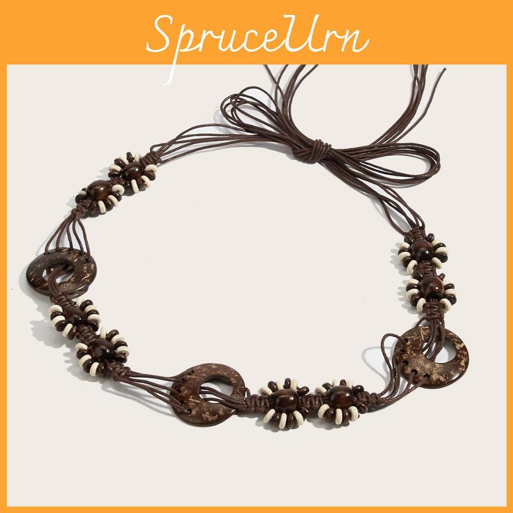 Handmade Woven Waist Rope For Women With Natural Elements For Bohemian Summer Look