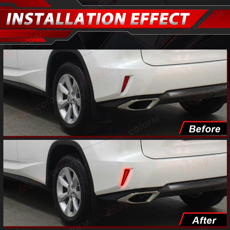 For Lexus RX350 RX350L RX450h RX450hl 2016 2017 2018 LED Rear Bumper Light Dynamic Turn Signal Brake Tail Light 1 Pair 12V