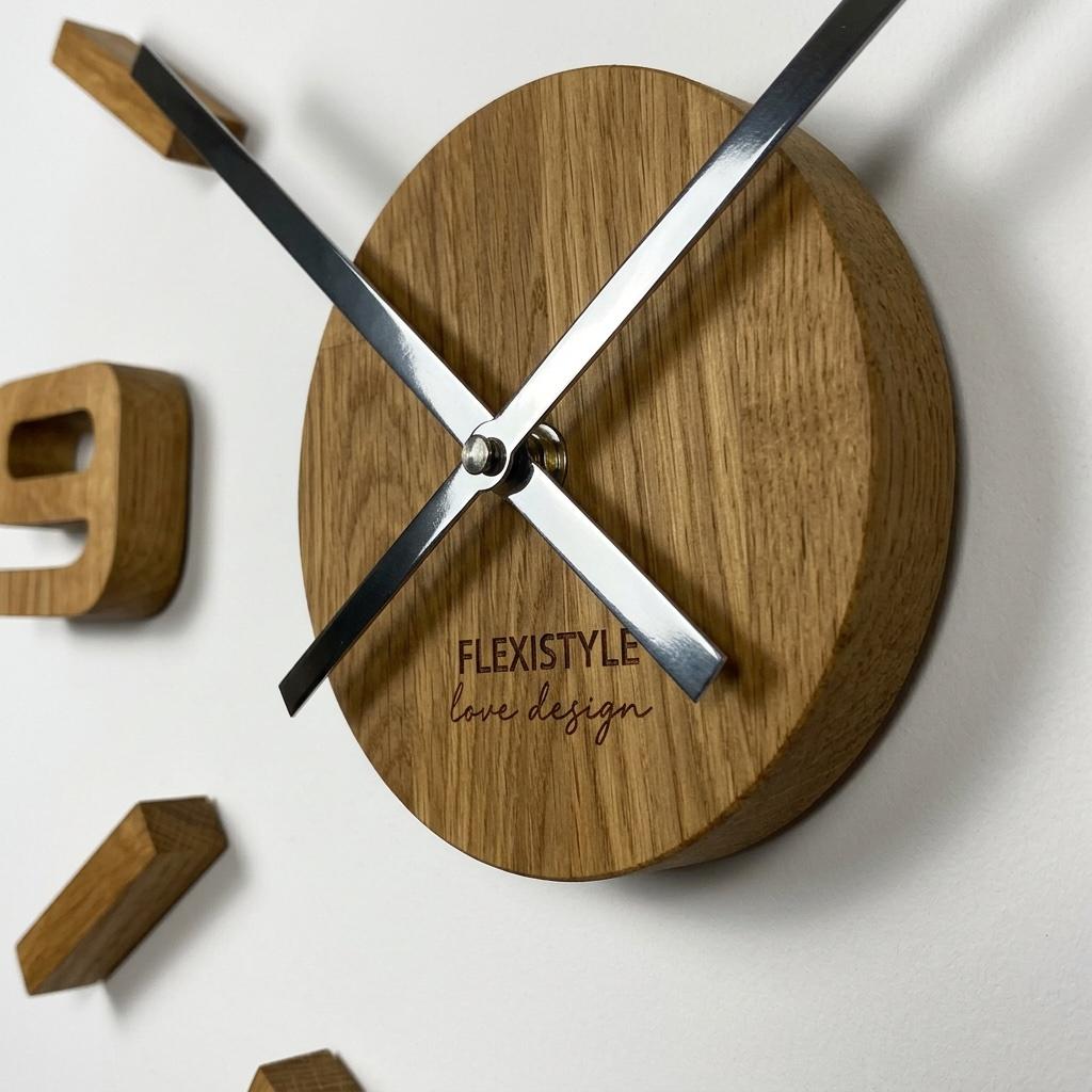 Wooden Oak Wall Clock EKO 75cm