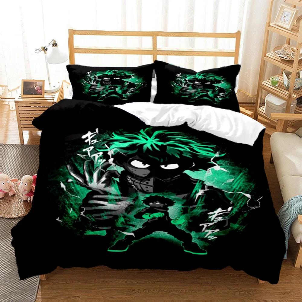 My Hero Anime Druck Dreiteiliges Bettwäscheset Mode Kinder Oder Erwachsene Für Betten Bettbezüge Kissenbezüge Bettwäscheset Geschenk