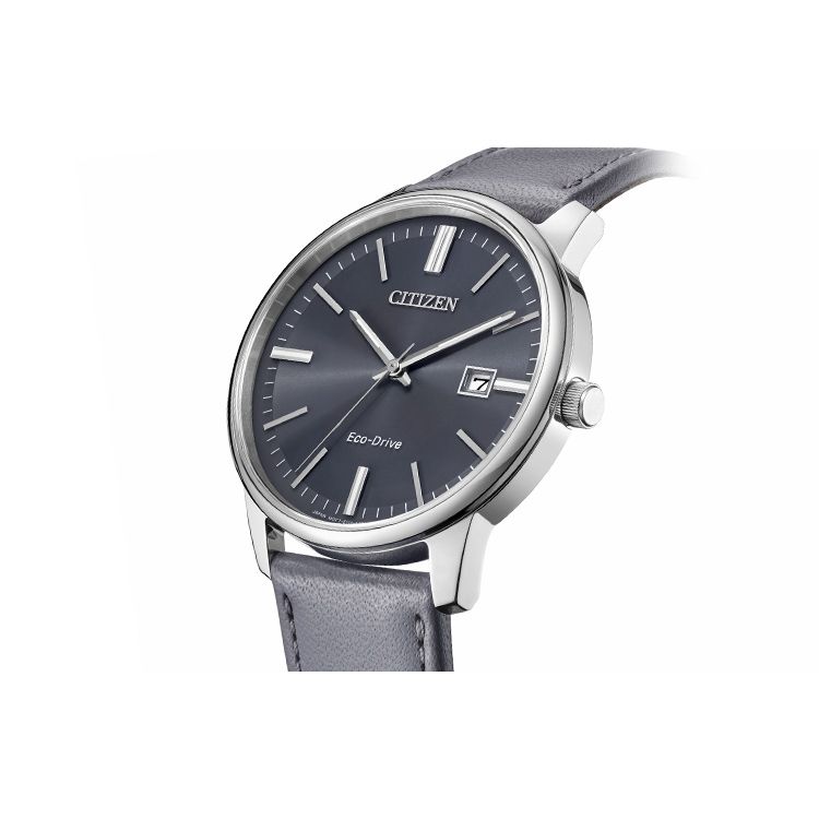 Citizen Eco-Drive Series 50M Water Resistant Quartz Watch Leather Strap Men watches Gray BM7529-16X Gray