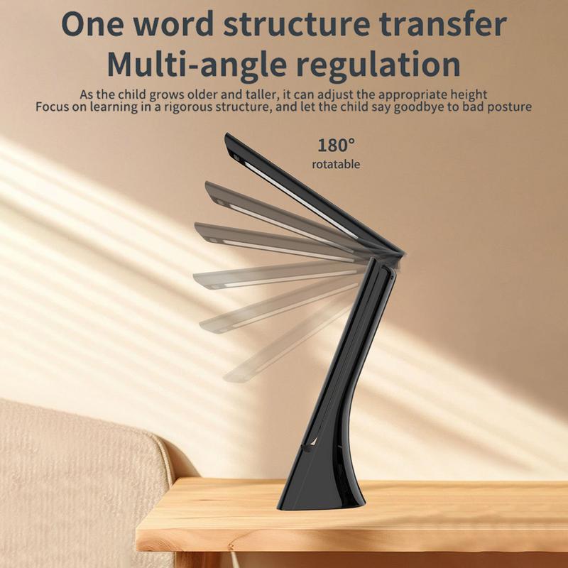 Rechargeable Desk Lamps Eye-Caring Desk Lamp With LCD Display Foldable Arm Eye-Caring Table Lamps Touch Control For Bedroom
