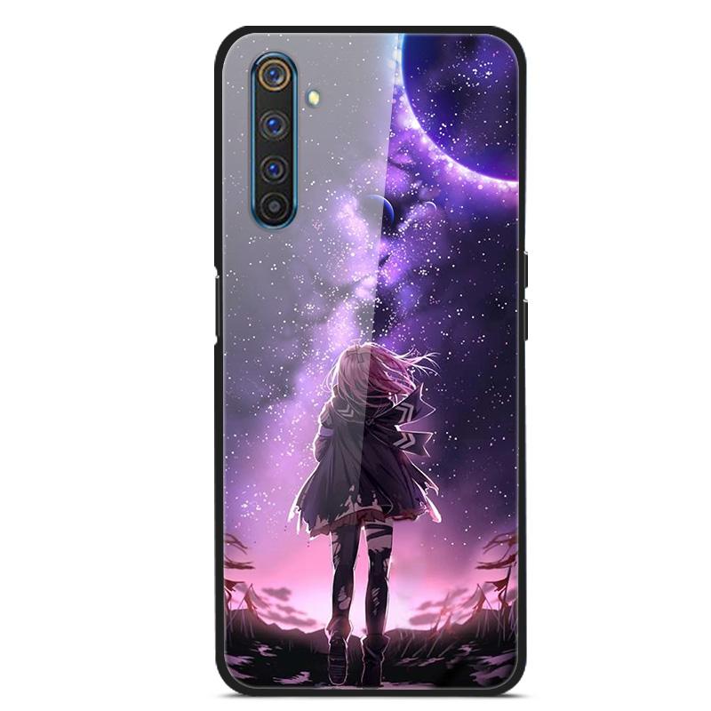 Para OPPO Realme 6 pro Fundas Vidrio Templado Cubierta Trasera del Teléfono para Realme 6pro Fundas con Parachoques de Silicona coque en Realme6 6S 6 s 6i