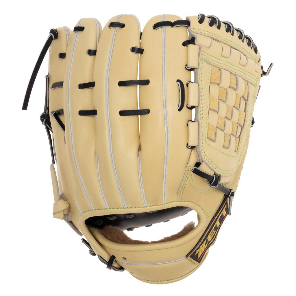 ZETT Pro Status SE E1 Type Soft Baseball Glove for Second and Pastel Brown x Size 4 Shortstop, Right-Handed Throw, Black, (BRGB564S)