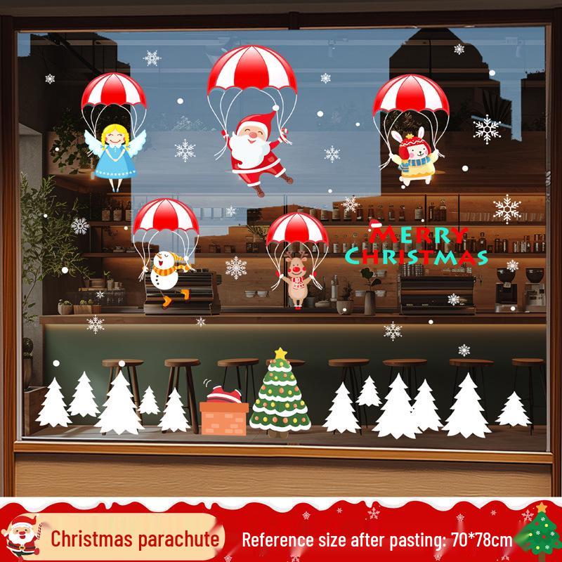 Christmas Static Cling Glass Stickers: Festive Room Decorations and Scene Arrangements.