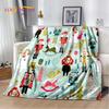 Christmas Tree New Year Nutcracker Cartoon Fairy Tales Blanket,Soft Throw Blanket for Home Bedroom Bed Sofa Cover Child Gift