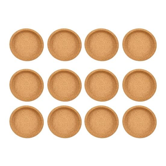 Coaster, Strong Heat Insulation Cork Coaster, Anti-Slip Performance Round Cork Coaster with Three-Dimensional Rim Design