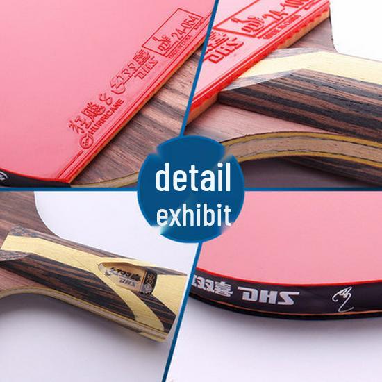 Rachetă de tenis de masă profesională Double Happiness 9 stele H9002 Mâner penă / Drept H9006, Cauciuc inversat pe ambele părți