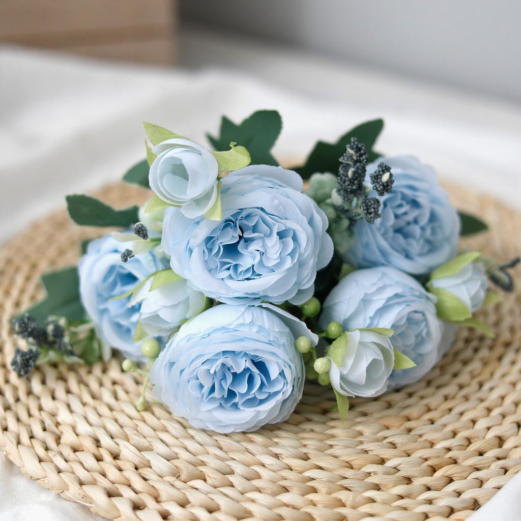 30cm Rose Artificial Flower for Decoration Fake Flowers Silk Peony Faux Bouquet Arrangements for Home Bridal Wedding Party Table